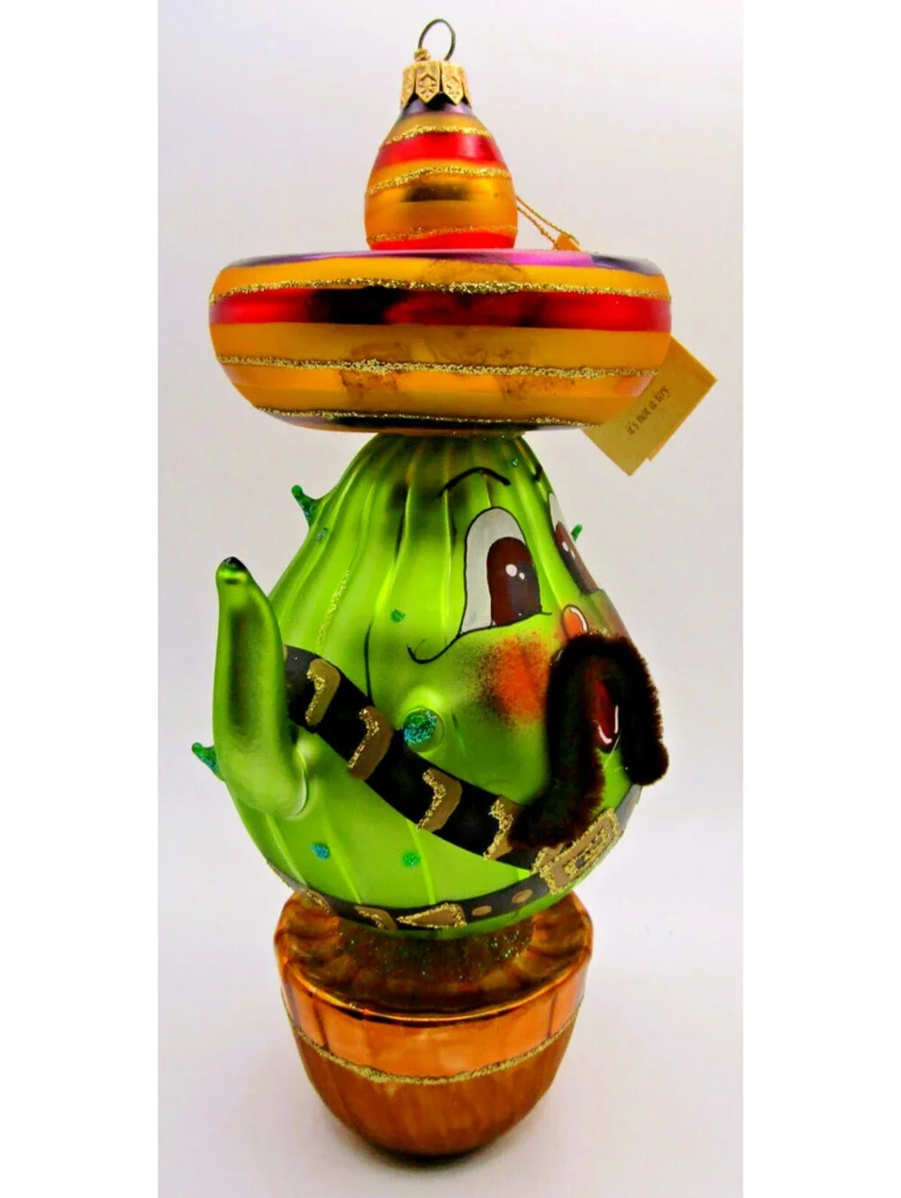 Two Ornaments Kurt Adler Cactus Jack and Santa with Lasso